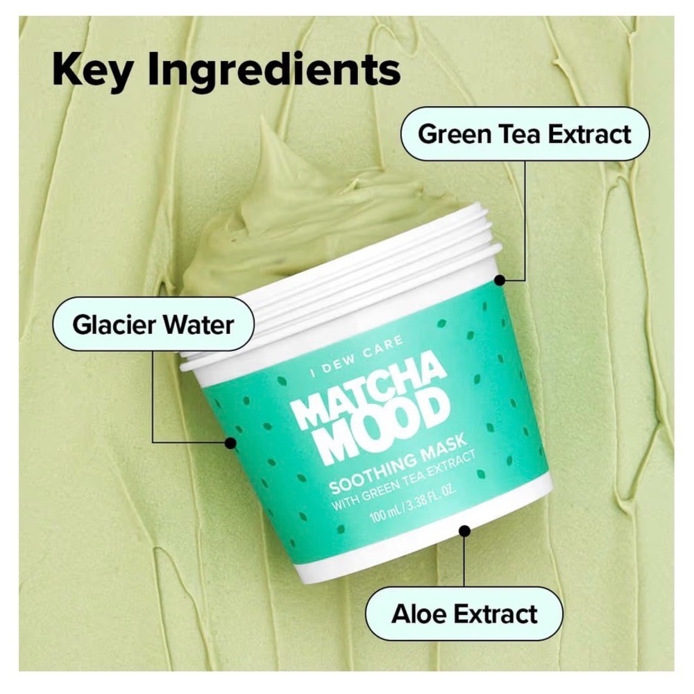 I Dew Care Matcha Mood Face Mask Green Tea Soothing Hydrating Korean KBeauty - Picture 5 of 7